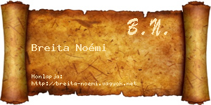 Breita Noémi névjegykártya
